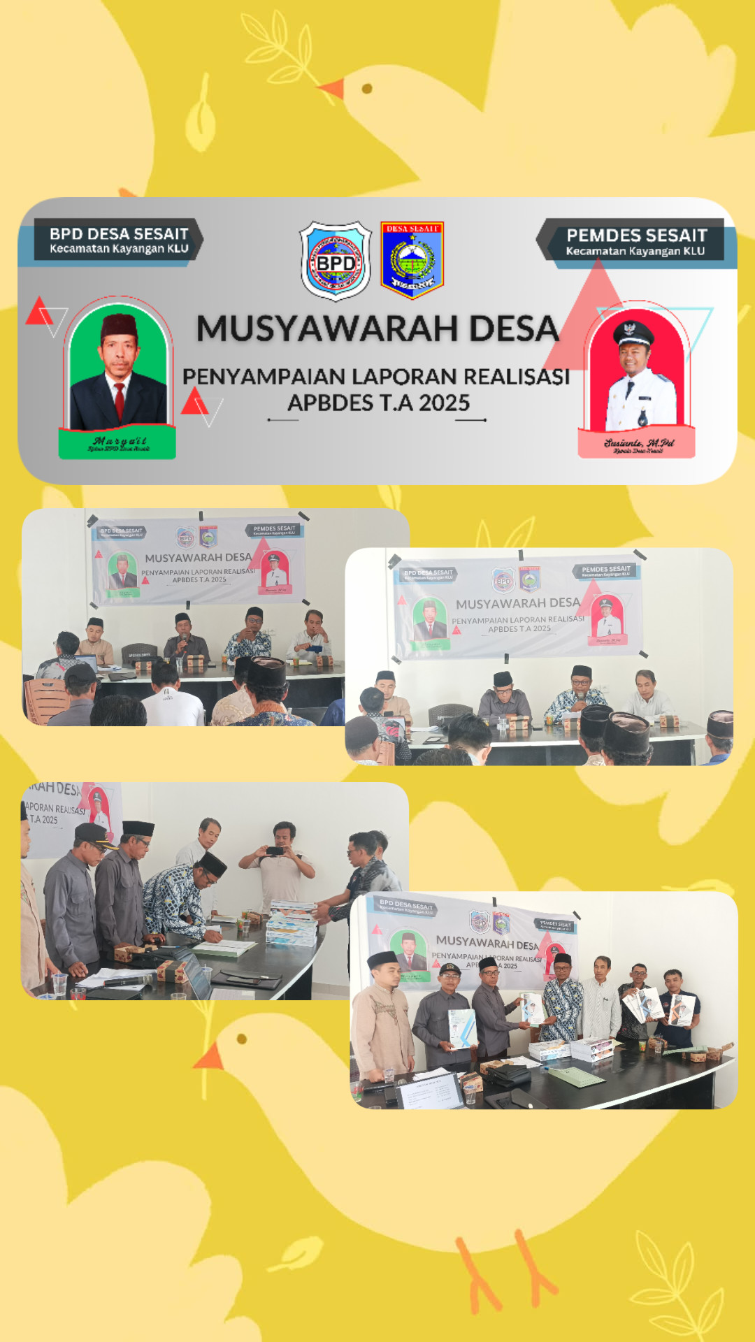 Dokumentasi Musdes Penyampaian Laporan Realisasi APBDes Pemdes Sesait Tahun Anggaran 2025